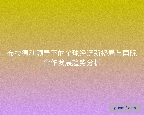 布拉德利领导下的全球经济新格局与国际合作发展趋势分析