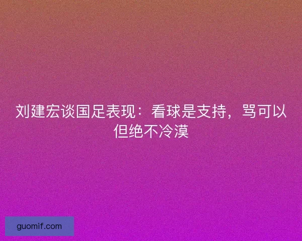 刘建宏谈国足表现:看球是支持,骂可以但绝不冷漠 刘建宏谈国足表现:看球是支持,骂可以但绝不冷漠